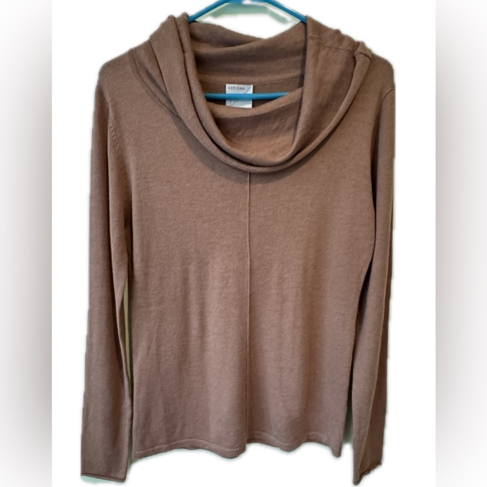 Kerisma Cowl Neck Knit Sweater Cashmere‎ Blend Womens Size Medium Casual Neutral